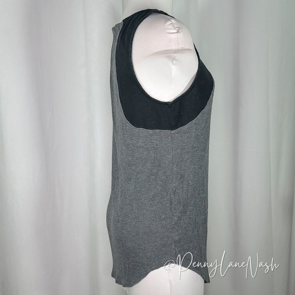 Rock & Republic Colorblock Tank Top Medium M Gray/Black - Picture 5 of 7
